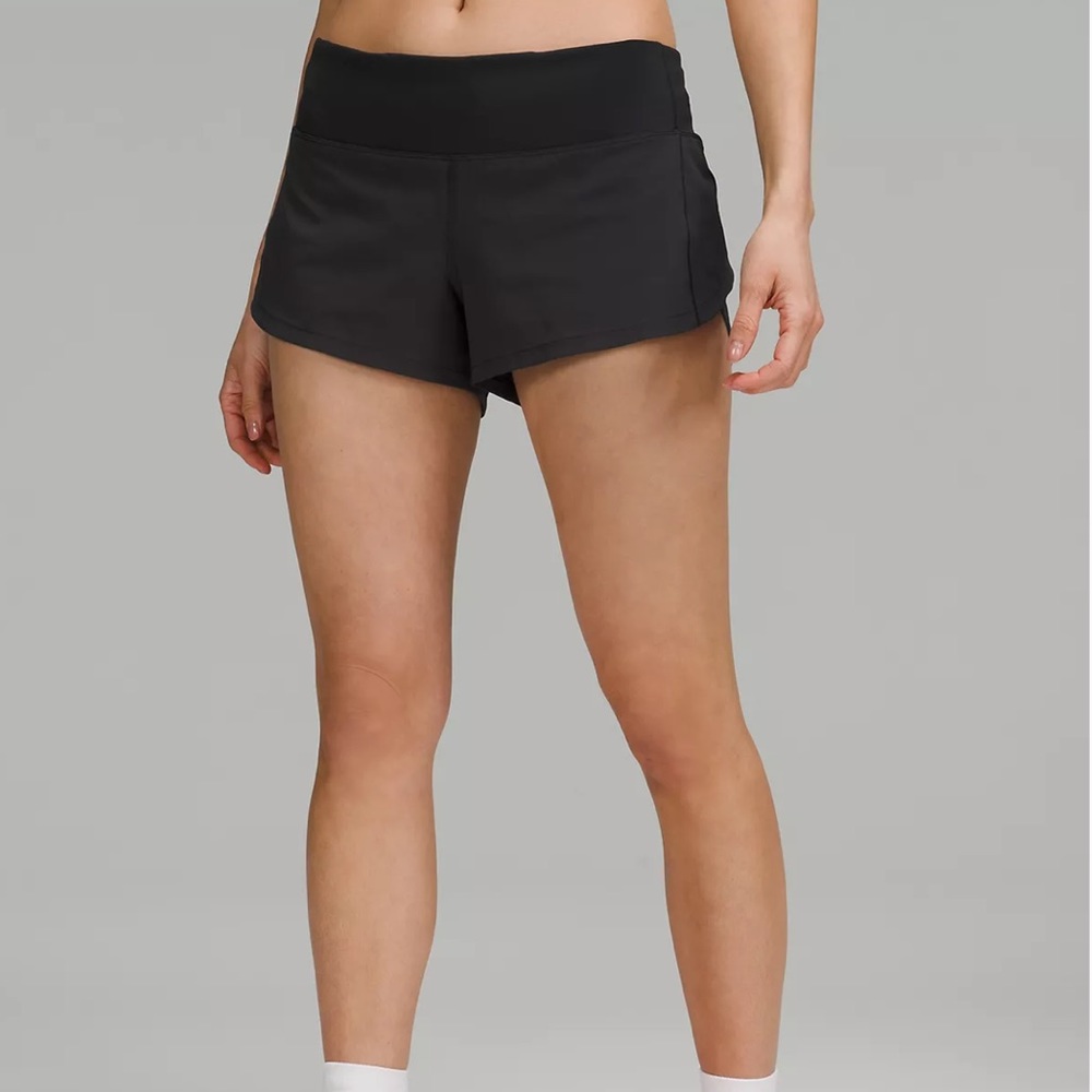Lululemon Black Speed Up Low-Rise Lined Shorts